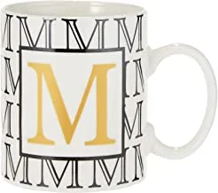 كوب قهوة بورسلين مطبوع عليه حرف M ضحل ، Bd-Mug-M