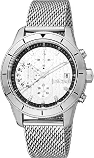 Just Cavalli Men's Crono Maglia Quartz Watch With Analog Display And Stainless Steel Bracelet Jc1G215M0045