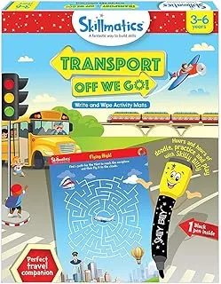 Skillmatics Write and Wipe Activity Mate Transport Off We Go, 3-6 Years - Pack of 0, multicolor