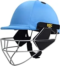 DSC Scud LITE Titanium Premium Cricket Helmet for Men & Boys with Neck Guard |Fixed Titanium Grill | Back Support Strap| Light Weight | Size : Extra Large | Colour : Sky Blue |