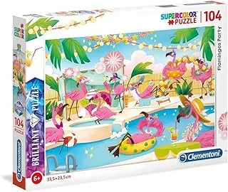 Clementoni Kids Puzzle, Flamingo Puzzle 104 Pieces (33.5 x 23.5 cm), for Ages 6+ Years Old