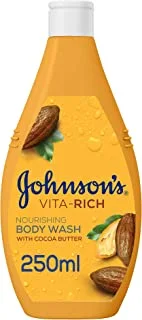 سائل استحمام جونسون - Vita-Rich ، زبدة الكاكاو المغذية ، 250 مل