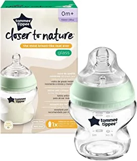 Tommee Tippee Closer to Nature Glass Feeding Bottle, 150ml x 1 -Clear