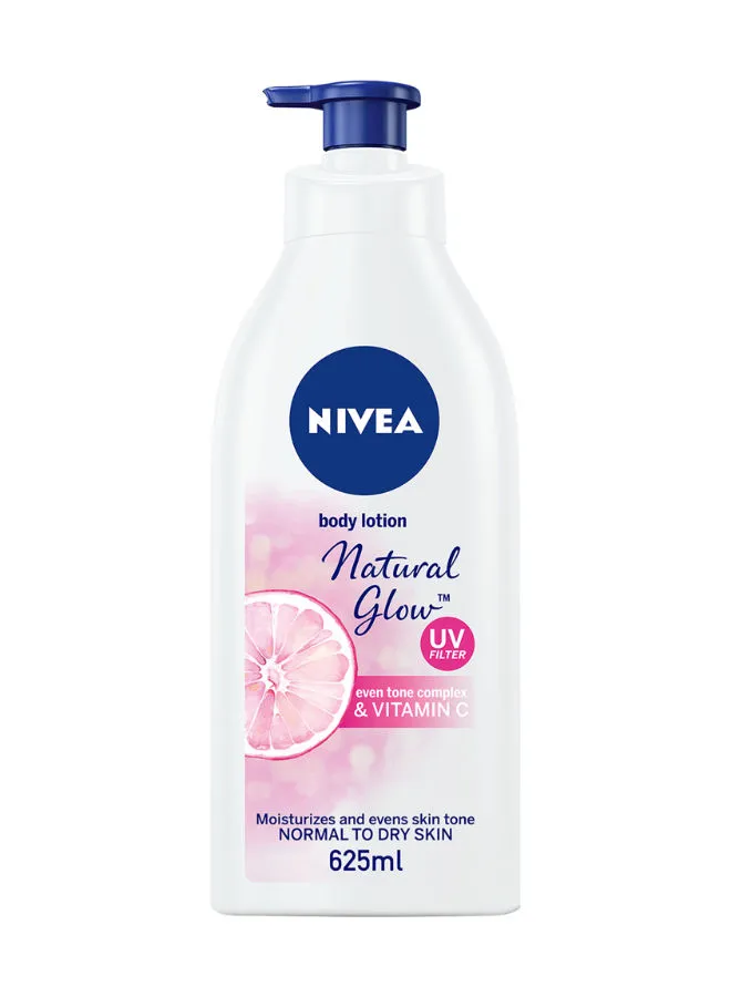 Nivea Natural Glow Body Lotion, Even Tone, Vitamin C - Normal To Dry Skin 625ml