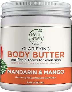 Petal Fresh Pure Mandarin & Mango Body Butter - 237ml | Shea Butter, Argan & Coconut Oil | 100% Natural & Certified Organic Ingredients | NO Mineral Oil, Silicones, or Color