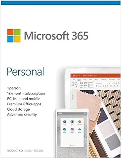 Microsoft 365 Personal - لأجهزة الكمبيوتر ، و Mac ، و Ios ، و Android ، والاشتراك باللغة الإنجليزية ، وإصدار الشرق الأوسط ، وترخيص لمدة عام لمستخدم واحد - [Qq2-01011]
