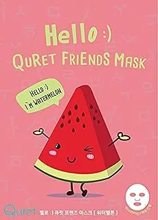 Hello quret friends peel off sheet face mask - watermelon - soothes hydrates sensitive skin deep moisturising - 25g