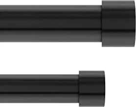 Umbra Cappa Double Curtain Rod, Includes 2 Matching Finials, Brackets & Hardware, 66 To 120-Inch, Brushed Black