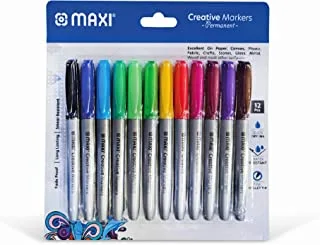 قلم ماركر ماكسي كرييتيف الدائم 12 قطعة بألوان متنوعة ، 40-12A