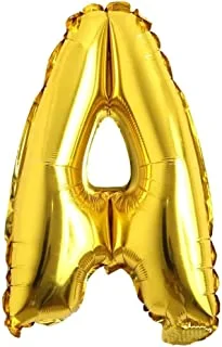 Italo A Alphabet Number Foil Mylar Party Decoration Balloons, 32 Inch Size, Gold