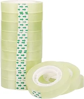 MARKQ Clear Tape rolls 1/2 inch x 25 yards Transparent Tape for Office, Home, School, Gift wrapping, Tape Refills for Dispenser, 1 inch Core, 12 Rolls