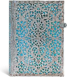 Paperblanks Maya Blue Lined Midi Journal (Silver Filigree Collection)
