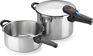 ALZA STAINLESS STEEL PRESSURE COOKER 2PC SET 6L,4L (SP008) SPAIN