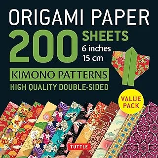 ورق اوريغامي 200 ورقة كيمونو أنماط 6 (15 سم)