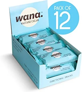 Wana Protein Wafer, Dark Chocolate with Coconut Cream, 43g (Pack of 12)