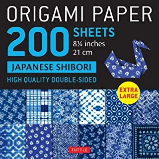 ورق اوريغامي 200 ورقة يابانية شيبوري 8 1/4 بوصة (21 سم): ورق Tuttle Origami كبير جدًا: أوراق على الوجهين (12 تصميمًا وتعليمات لـ 6 مشاريع متضمنة)