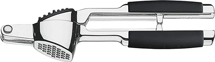 Tramontina Utilita Garlic Press with Chrome-plated Zamak and Black ABS Handle