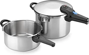ALZA STAINLESS STEEL PRESSURE COOKER 2PC SET 8L,5L (SP009) SPAIN