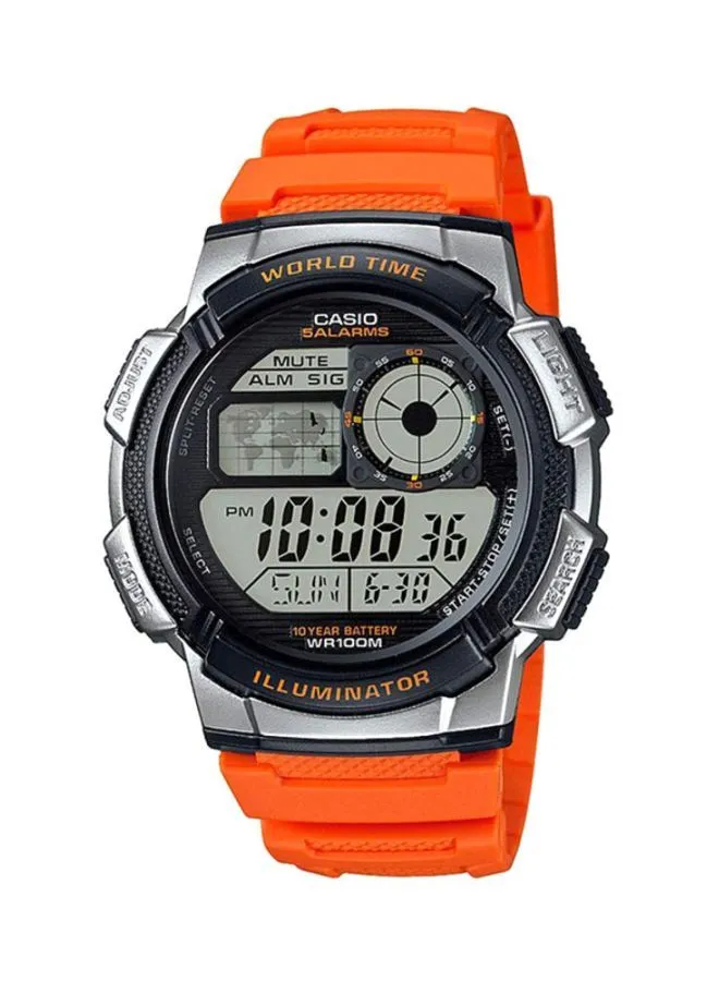 CASIO Men's Youth Timepiece Water Resistant Digital Watch AE-1000W-4BVDF - 48 mm - Orange