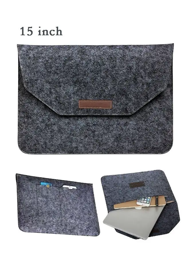 Generic Wool Felt Notebook Laptop Sleeve Bag for Mac Air/Retina 15 inch, Dark Grey