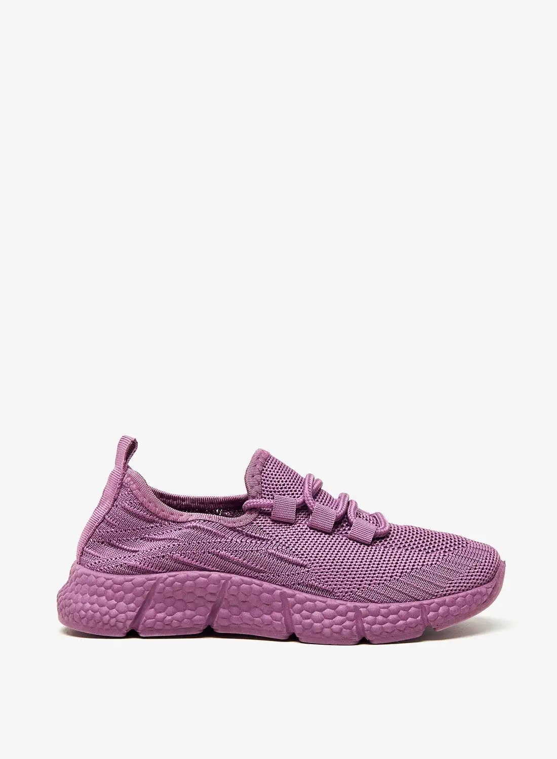 shoexpress Girls Textured Sports Shoes with Lace-Up Closure