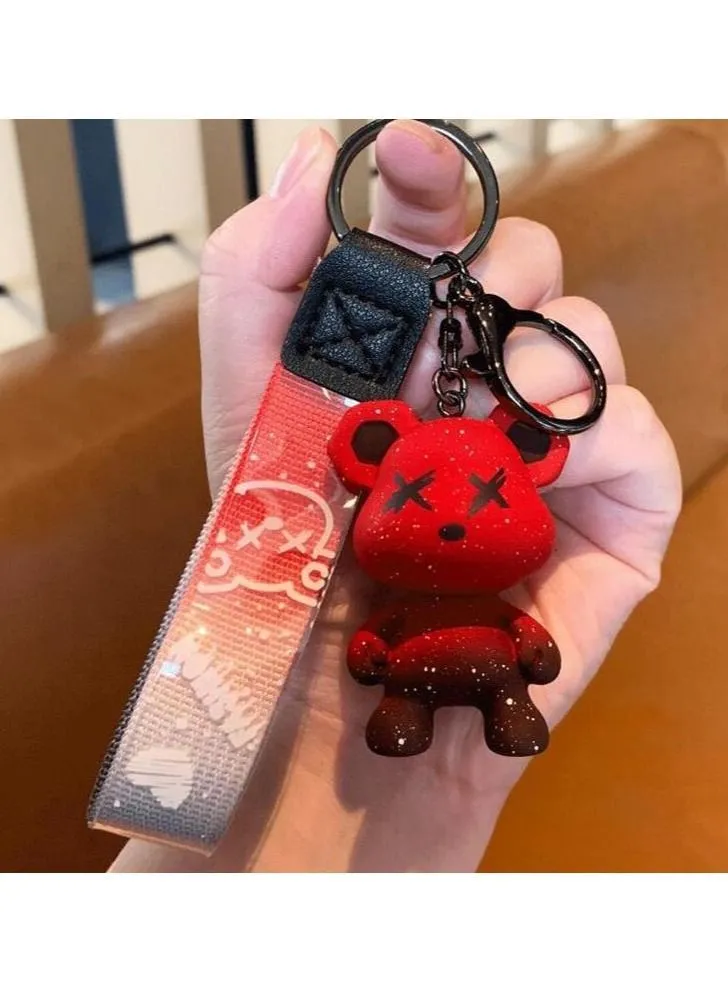 DUNISO Keychain Cartoon Color Changing Bear Key Chain Bag Car Key Ring for Men and Women