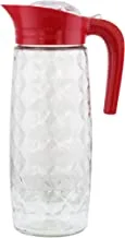 Q-lux Amfora Crystal Pitcher 1600 CC ، إبريق صغير ، إبريق ماء مع غطاء ، إبريق شاي مثلج ، إبريق زجاجي مقاوم للحرارة سهل التنظيف للعصير ، الحليب ، المشروبات الباردة أو الساخنة ، C-00235 - أحمر