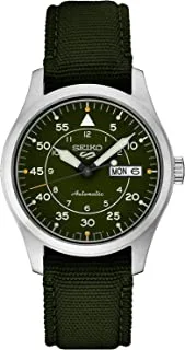 ساعة Seiko 5 Sports Military Flieger التلقائية ذات الطلب الأخضر الأخضر بشريط الناتو للرجال SRPH29K1