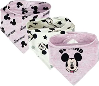 Disney Mickey Mouse Bandana Baby Bibs – Super Soft, Easily Washable, 100% Waterproof, Adjustable 2-Snap Closure, Absorbent, Age: 6 – 24 months (Official Disney Product)