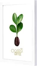 Lowha Coffee Wooden Framed Wall Art Painting, 23 cm Length x 33 cm Width x 2 cm Height, White