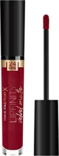 Max Factor Lipfinity Velvet Matte Liquid Lip, 090 Red Allure, 4 ml