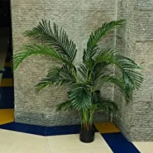 شجرة نخيل أريكا الاصطناعية من ياتاي مع وعاء بلاستيك أسود - نباتات نخيل صناعية للديكور المنزلي - نباتات خارجية مزيفة للشرفة - نباتات داخلية نباتات صناعية خارجية (1.5 متر)