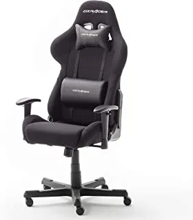 كرسي ألعاب Robas Lund DX Racer 2 أصلي ، كرسي تنفيذي في مظهر المتسابق ، كرسي مكتب قابل للتعديل مريح ، قماش عالي الجودة أسود-أسود