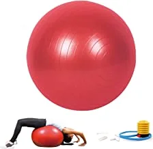 Marshal Fitness Yoga Ball, Exercise Ball for Fitness, Balance & Birthing, Anti-Burst Professional Quality Stability, Design Balance Ball Pilates Core and Workout Ball with Quick Pump - 65 cm (Red)