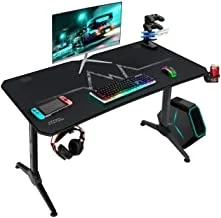 Contragaming By MAHMAYI OFFICE FURNITURE Gaming Table My 1160 Black With Gamepad Holder Cable Management With Carbon Fiber Top With S101-2 Usb Keyboard Combo