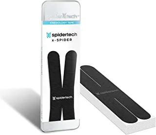 Spidertech Kinesiology Tape Universal X Spider Tin 20-Pieces ، أسود