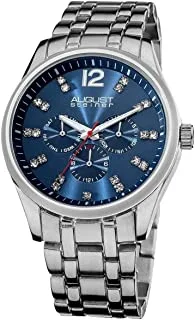 August Steiner For Men Blue Dial Stainless Steel Band Watch - As8068Bu, Analog