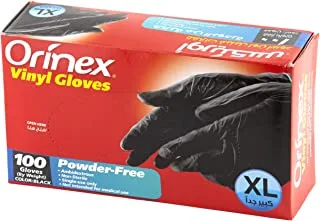 ORINEX POWDER FREE BLACK GLOVES XL/100 PCS