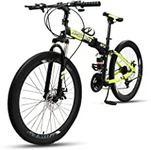 COOLBABY Mountain Bike 26 inch Folding Bikes with Iron mountain frame, Featuring 40-knife rim and 21 Speed Shifter, Anti-Slip Bicycles AE