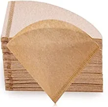 SHOWAY Coffee Filter, V60 Coffee Filter Paper, 2-4 Cups Coffee Filters, Natural Brown Unbleached Paper Disposable Portable Cone, Compatible with V60 and No.2 Size Pour Over Drippers, 100pcs