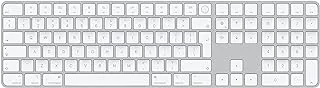 لوحة مفاتيح Apple Magic المزودة بمعرف اللمس ولوحة المفاتيح الرقمية (لأجهزة كمبيوتر Mac المزودة بسليكون Apple) - الإنجليزية الدولية - الفضية