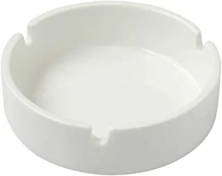 Sunnex Orion Whiteware Porcelain Ashtray Round Ceramic Ashtrays For Cigarettes Ashtray Indoor Or Outdoor Use Ceramic Ash Holder For Smokers Ashtray For Home Office 10 X 3 Cm (White)