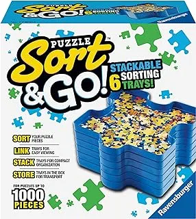 Ravensburger Sort and Go Jigsaw Puzzle Accessory - Sturdy and Easy to Use Plastic Puzzle Shaped Sorting Trays for Puzzles Up to 1000 Pieces
