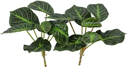 Yatai Alocasia Clypeolata Leaf Bunch Flowers Spray Artificial Plants Leaf Wholesale Fake Flowers Tropical Leaves Plastic Plant For Home Indoor Table Vase Centerpiece Christmas Ornaments Decor (2)
