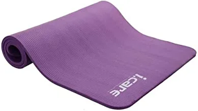 Joerex I.Care Yoga Mats, 15 mm Eco Friendly, Fitness Exercise Mat Non Slip Workout Mat Sustainable Pilates Floor Mat With Shrink Film, Carry Strap, 185cm, Purple