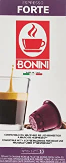 Bonini Forte Coffee Capsules From Italy, Nespresso Machine Compatible, 1 Box Of 10 Capsules (55 Grams) 8055742993563, Purple