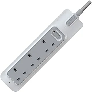 Rafeed Power Strip Surge Protection Lead 3250W, 2 Meter Extension Cord, 3 Sockets, Over Current Protection13A WA20004