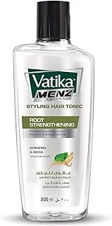Vatika Naturals Menz Root Strengthening Styling Hair Tonic | Ginseng & Basil | Prevents Hair Loss | For Sleek & Stylish Look- 200 ml