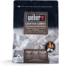 WEBER - BBQ Charcoal Lighter Cubes,The cubes will light and ignite your charcoal in seconds,Light easily even when wet, 22 pieces