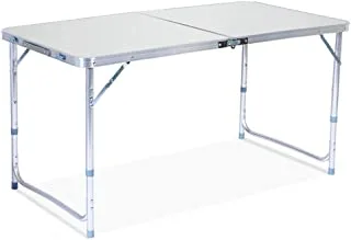 Showay Folding Camping Table with Adjustable Height Legs, 1.2M Lightweight Aluminum Table, Indoor Outdoor Picnic Party Dining Camp BBQ Tables (Without Umbrell Hole), CT-02